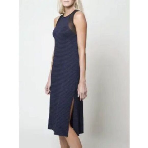 Laila Jayde Mesh Details Stripe Dress Size XS - Picture 2 of 4